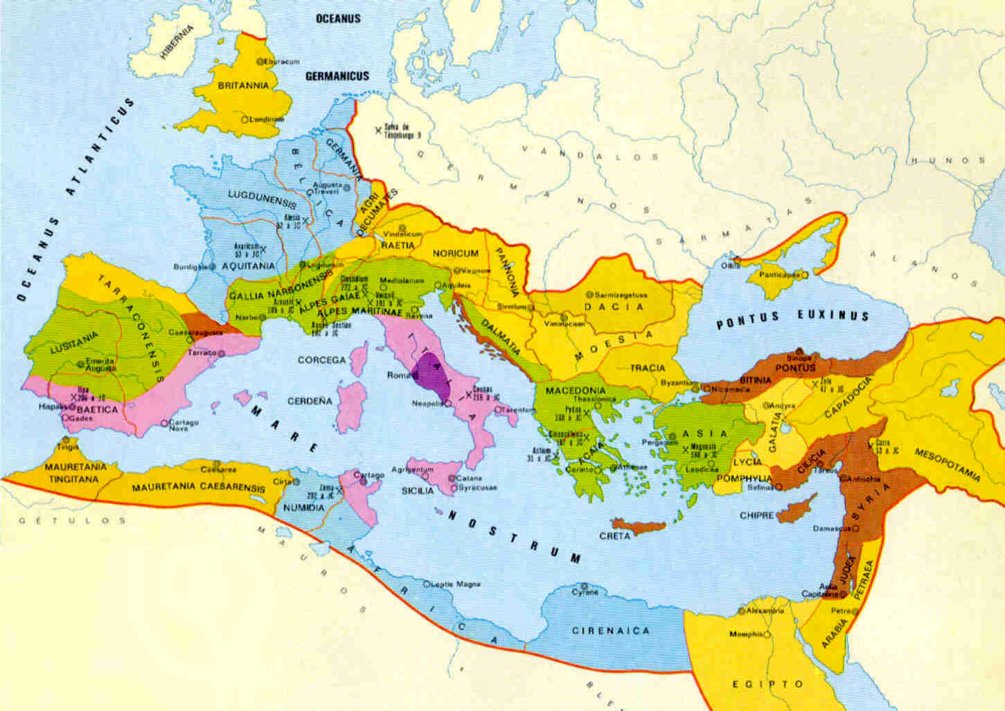 mapa del imperio romano outline